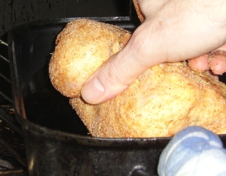 Poulet im Ofen gebraten