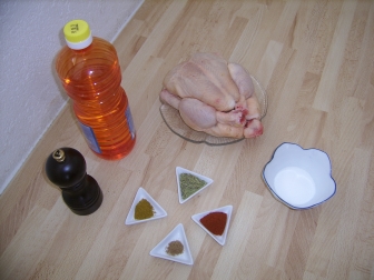Poulet im Ofen gebraten